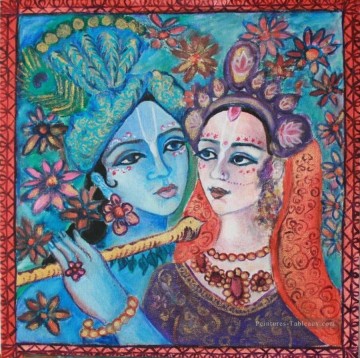 Radha Krishna 23 hindouisme Peinture à l'huile